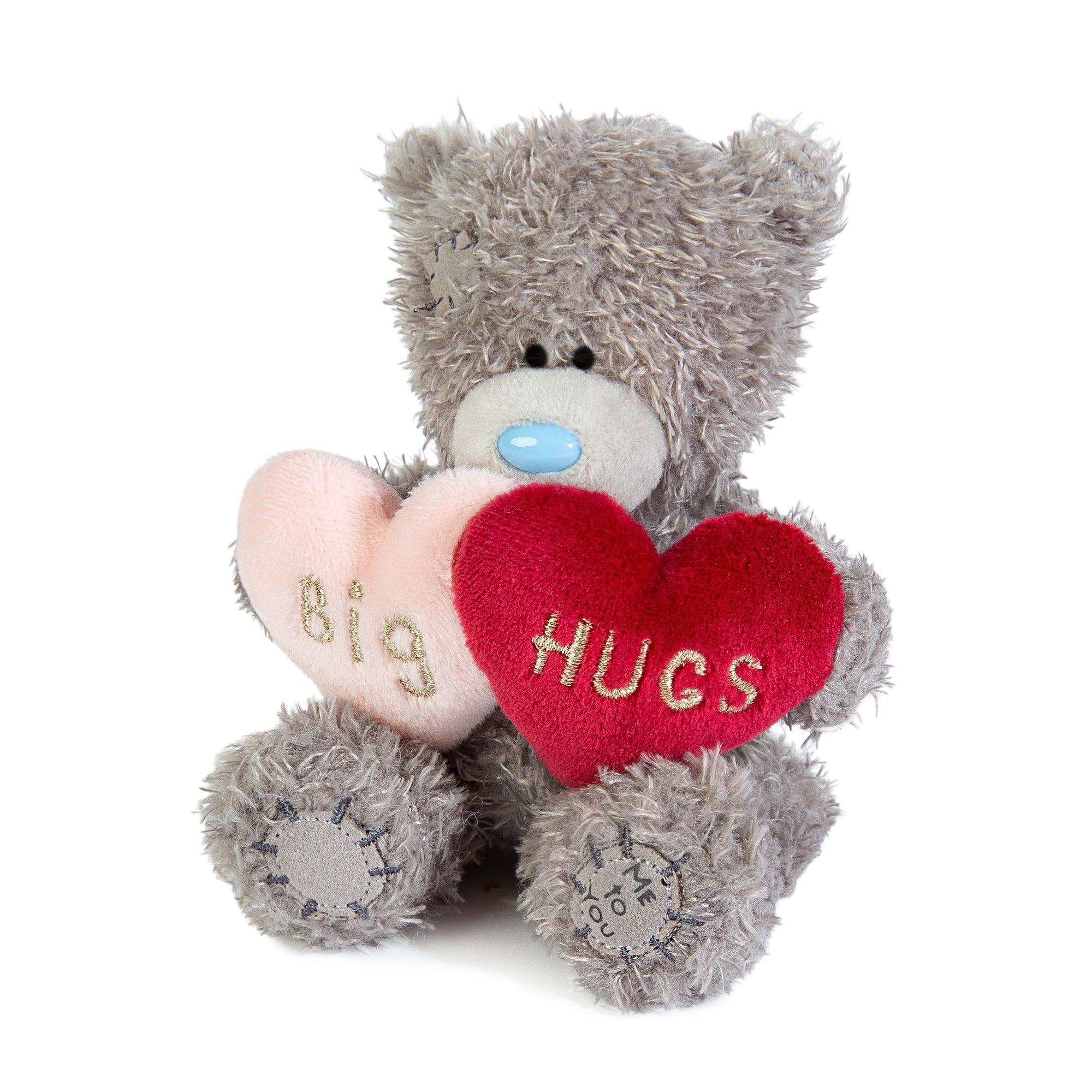 Me to You Tatty Teddy Plush 10cm-High Big Hugs Bear With Padded Faux Fur Hearts