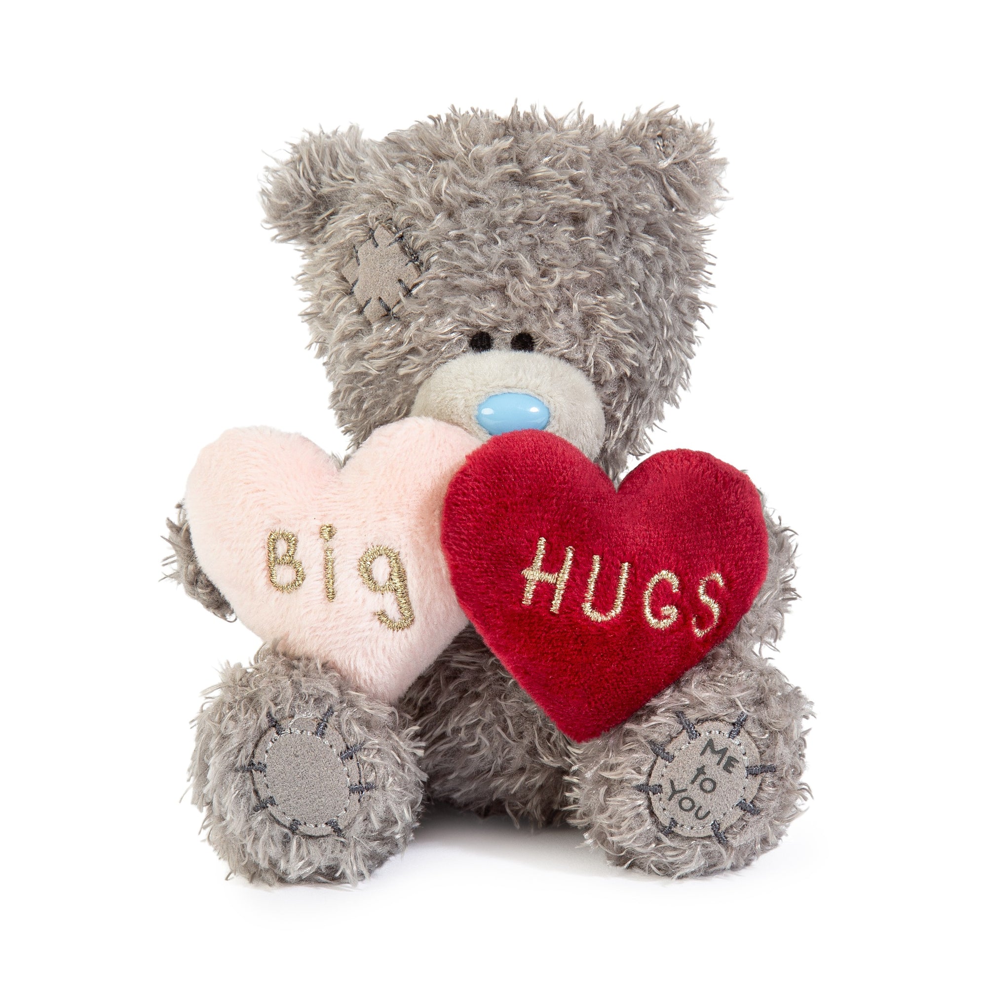 Me to You Tatty Teddy Plush 10cm-High Big Hugs Bear With Padded Faux Fur Hearts