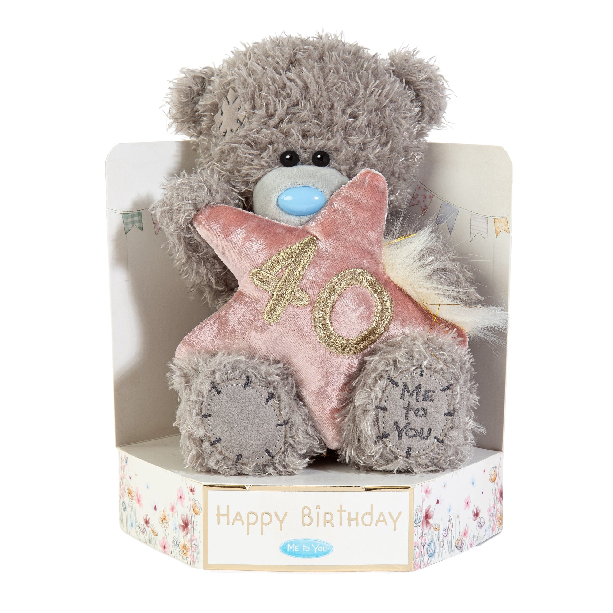 Me to You Tatty Teddy Plush 15cm-High 40th Birthday Bear On Luxury Gift Plinth