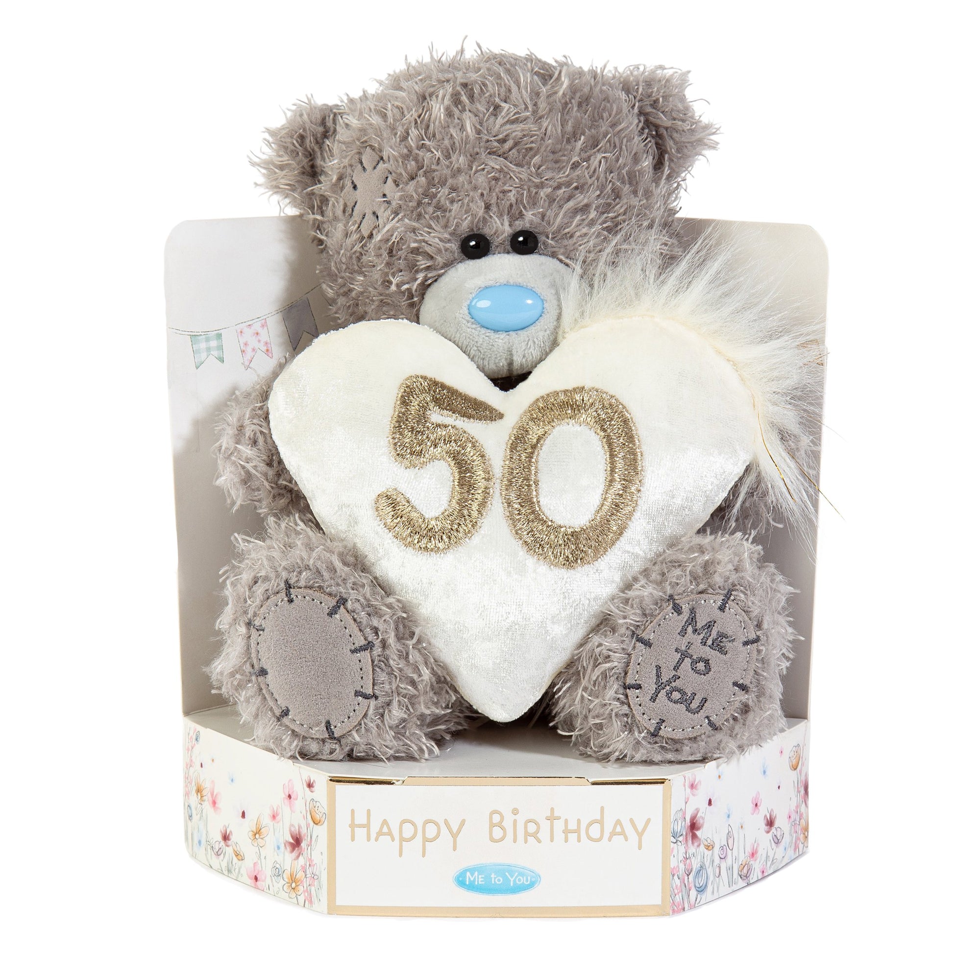 Me to You Tatty Teddy Plush 15cm-High 50th Birthday Bear On Luxury Gift Plinth