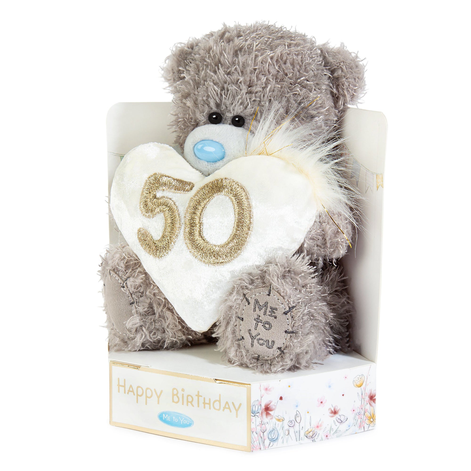 Me to You Tatty Teddy Plush 15cm-High 50th Birthday Bear On Luxury Gift Plinth