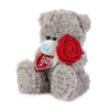 Me to You Tatty Teddy Plush 15cm-High I Love You Bear With Rose On Luxury Gift Plinth - Official Collection