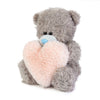 Me to You Tatty Teddy Plush 15cm-High 'With Love' Bear Holding Fluffy Heart On Luxury Gift Plinth - Official Collection