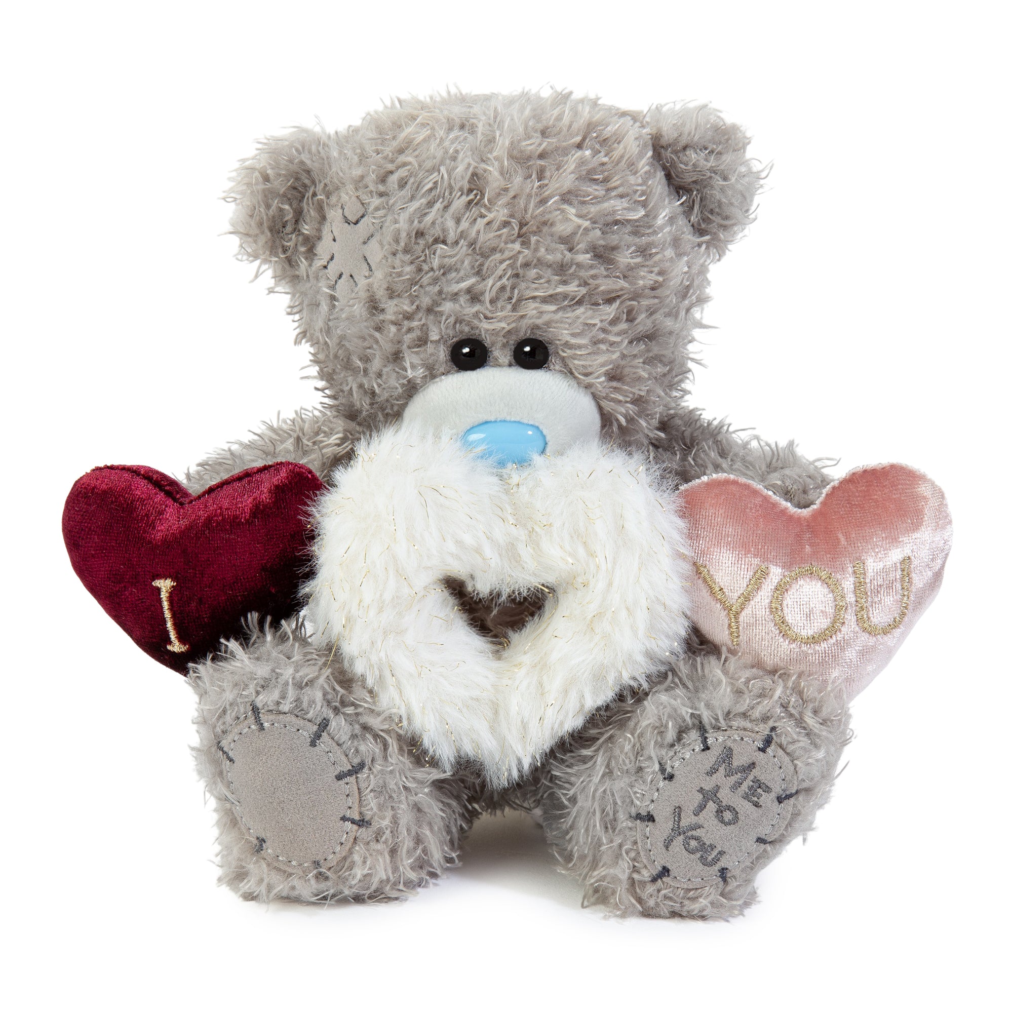 Me to You Tatty Teddy Plush Bear Holding Three Embroidered Hearts