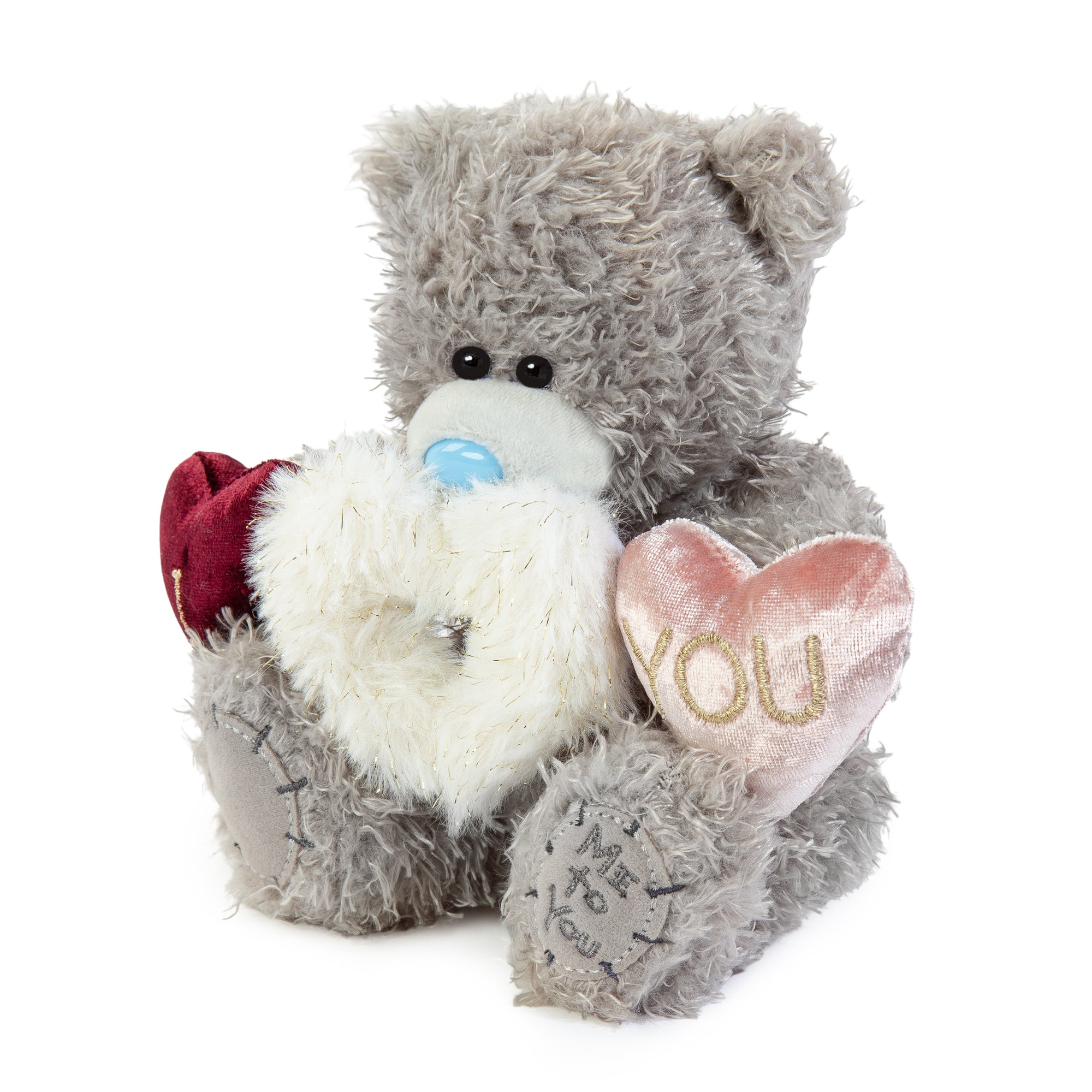 Me to You Tatty Teddy Plush Bear Holding Three Embroidered Hearts