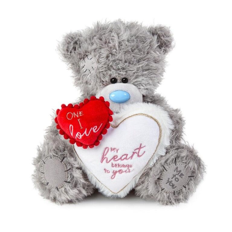 Me to You Tatty Teddy Bear Holding Two Hearts  - Official Signature Collection