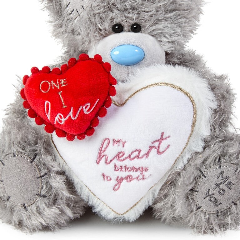 Me to You Tatty Teddy Bear Holding Two Hearts  - Official Signature Collection