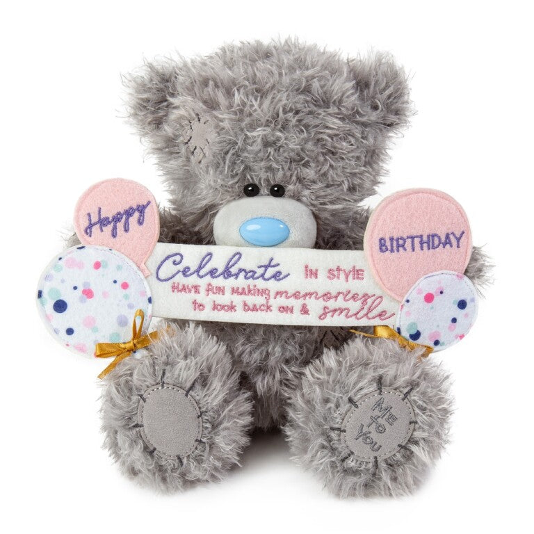 Me to You Tatty Teddy Happy Birthday Bear with Balloons - Official Signature Collection