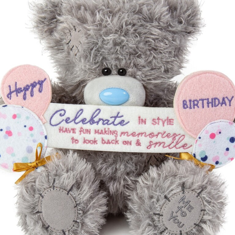 Me to You Tatty Teddy Happy Birthday Bear with Balloons - Official Signature Collection