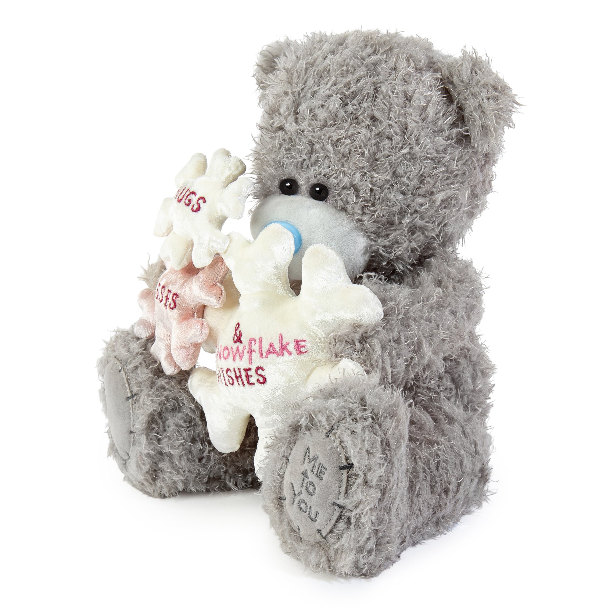 Me to You Tatty Teddy Plush Bear Holding Hugs & Kisses Snowflakes, 21-cm High Bear