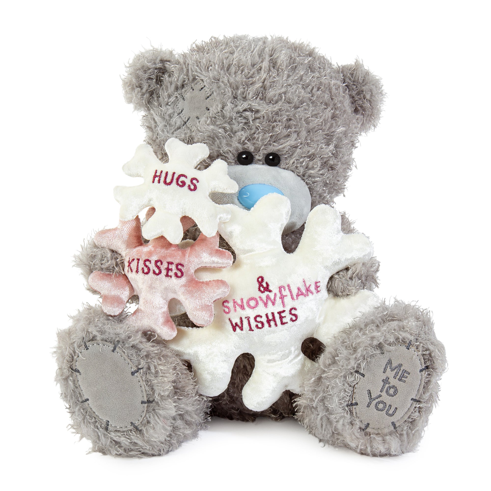 Me to You Tatty Teddy Plush Bear Holding Hugs & Kisses Snowflakes, 21-cm High Bear