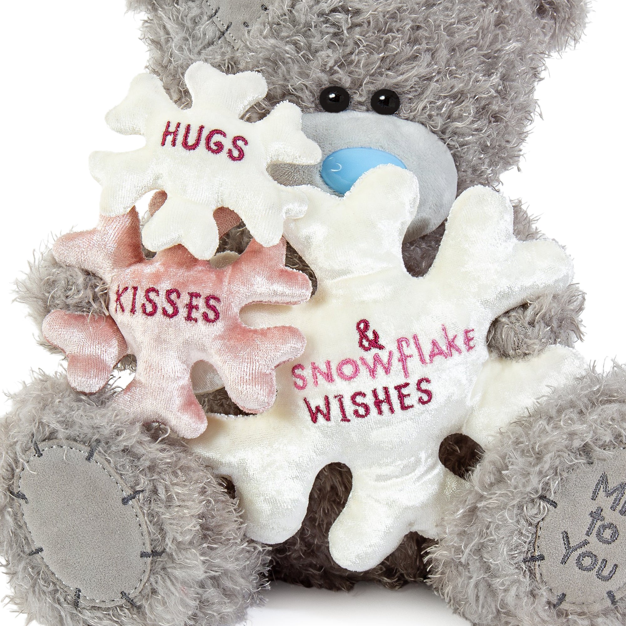 Me to You Tatty Teddy Plush Bear Holding Hugs & Kisses Snowflakes, 21-cm High Bear