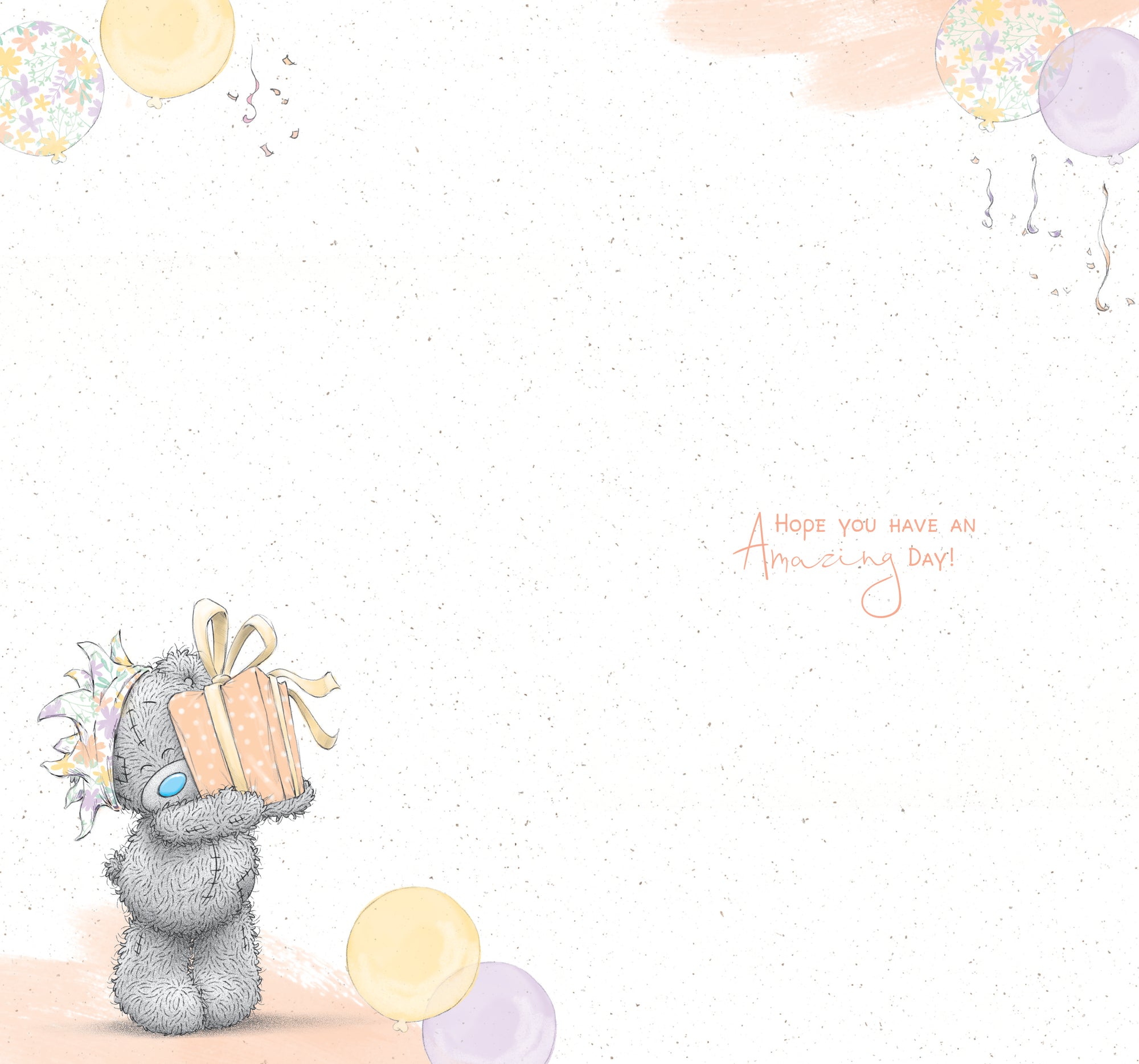 Me to You Birthday Card Tatty Teddy Balancing Gifts