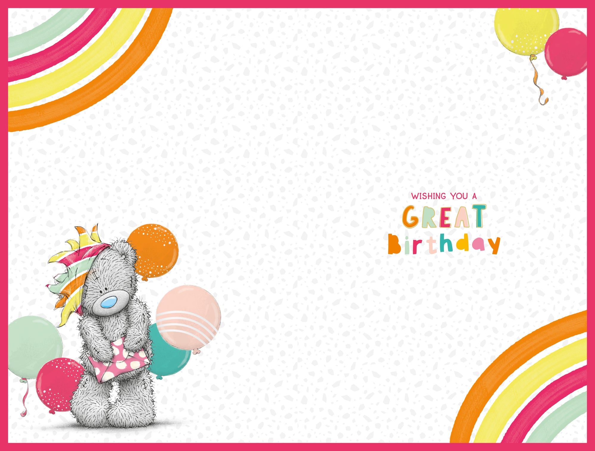 Me to You Tatty Teddy Age 3 Birthday Card, Hip Hip Hooray! - Official Collection