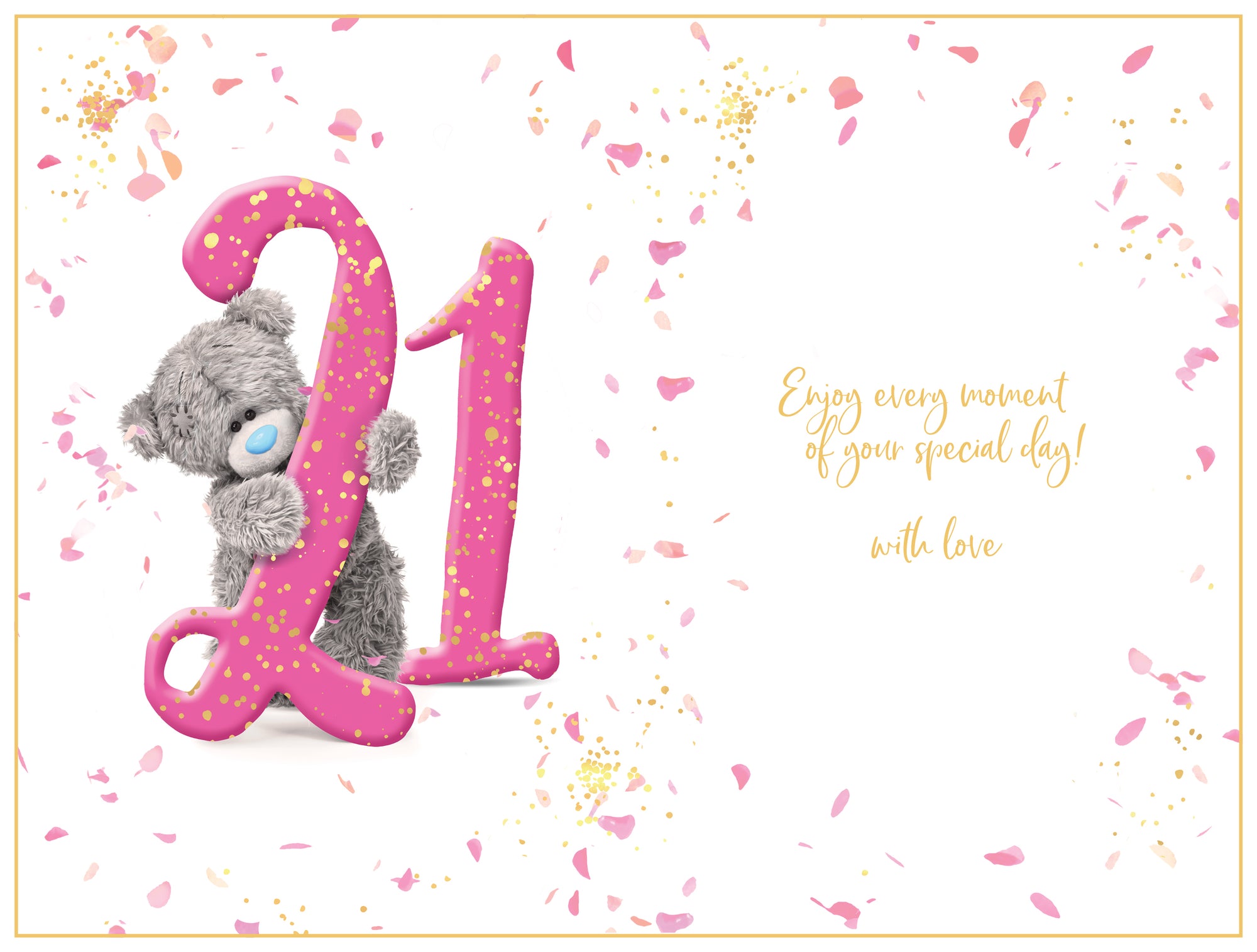 Me to You 21st Birthday Card Tatty Teddy Photo Finish Design