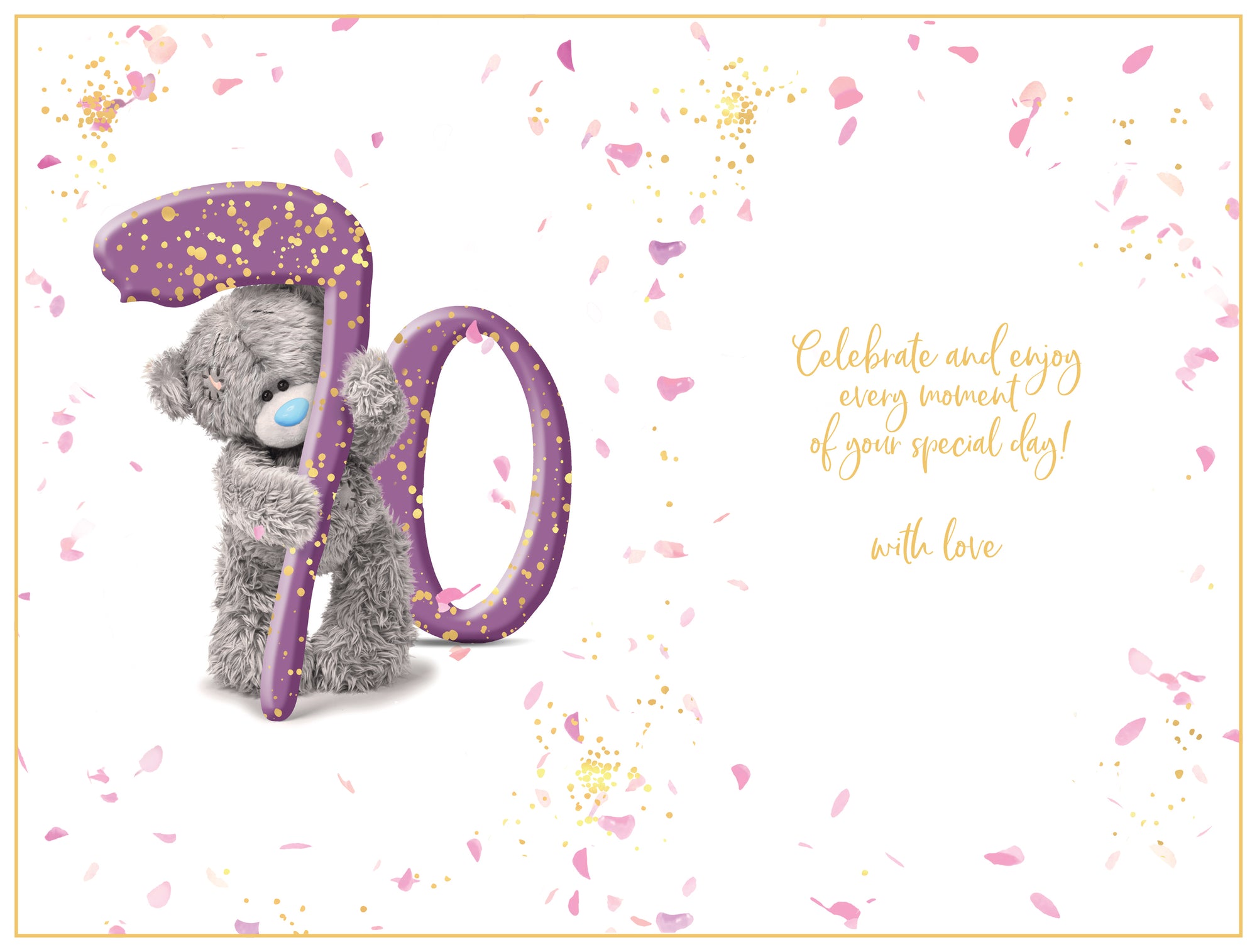 Me to You 70th Birthday Card Tatty Teddy Photo Finish Design