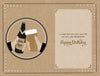 Cheers Birthday Card With Beers For Friend Or Relative, Retro Design And Gold Foil Detail by Wishing Well Studios 5 x 8 Inches