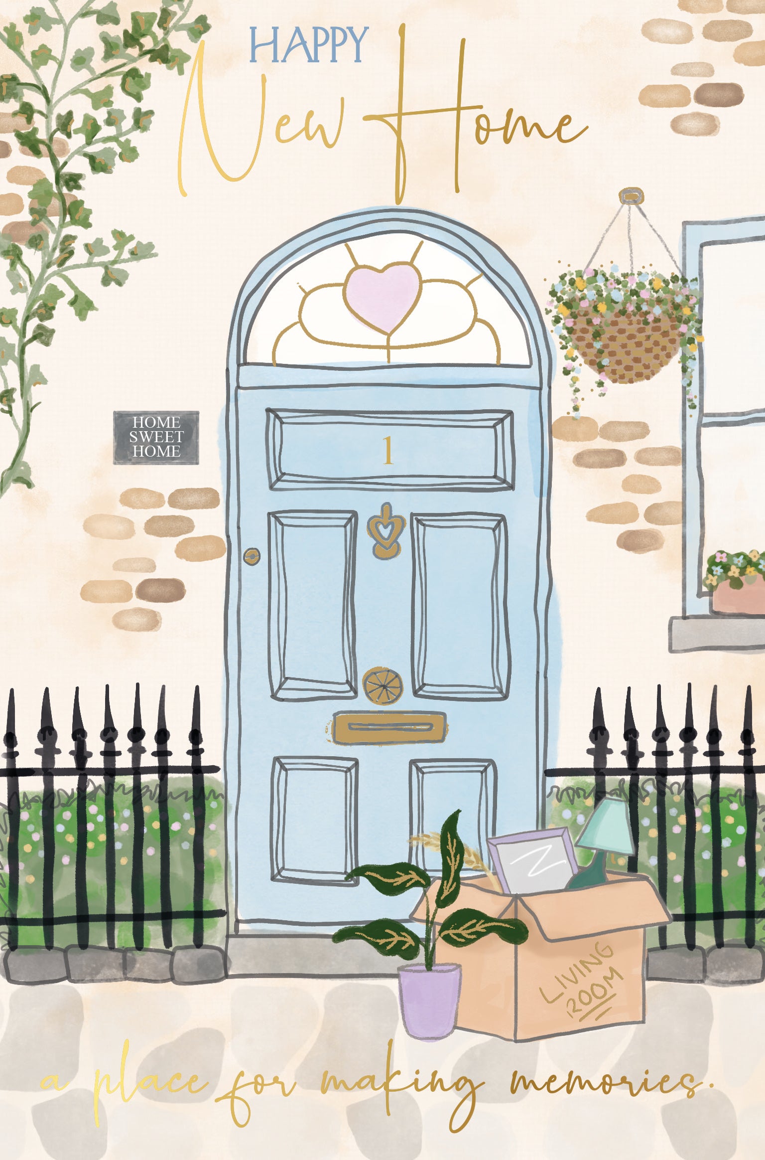 New Home Card from Wishing Well Studios, size 5 x 8 in