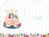 Wishing Well Birthday Card For Friends Or Family, Birthday Cake And Flowers 12.7 x 20.3 cm