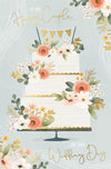 Happy Couple Wedding Cake, 5 x 8 Inches Greetings Card by Wishing Well