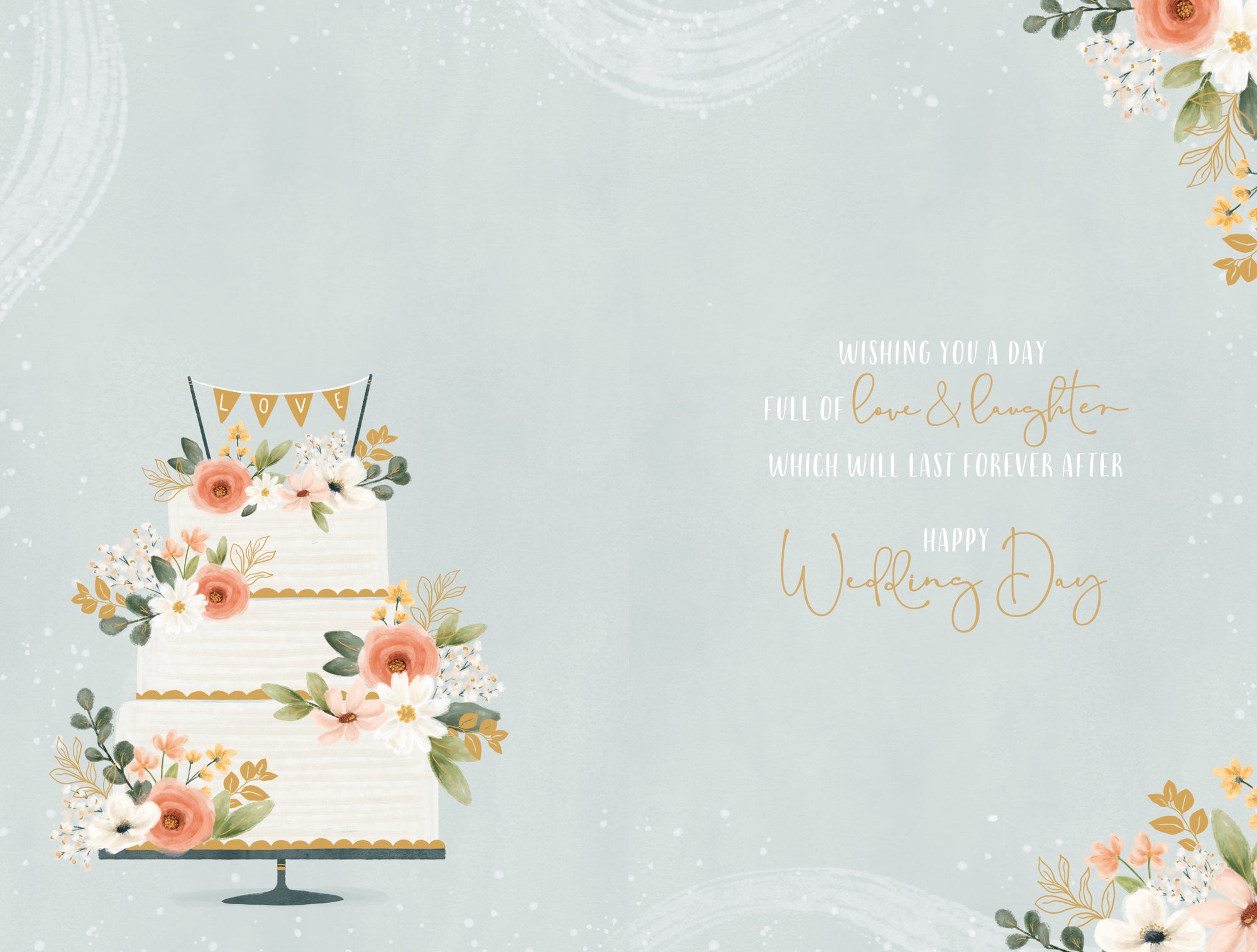 Happy Couple Wedding Cake, 5 x 8 Inches Greetings Card by Wishing Well