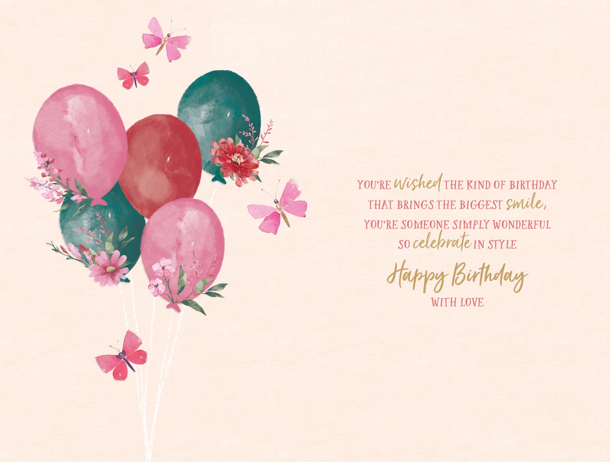 Luxury Gold Foiled Birthday Card 'To A Lovely Niece' designed by Wishing Well Studios 5 X 8 inches