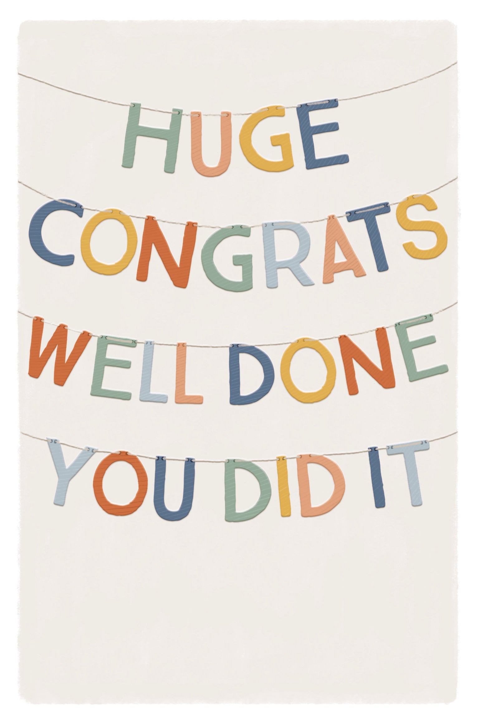 Congratulations Bunting Greeting Card By Wishing Well Studions, 5 X 8 Inches