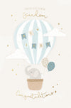 Luxury gold foil 'You've Got A New Grandson' Greeting Card by Wishing Well Studios, 8 X 5 Inches
