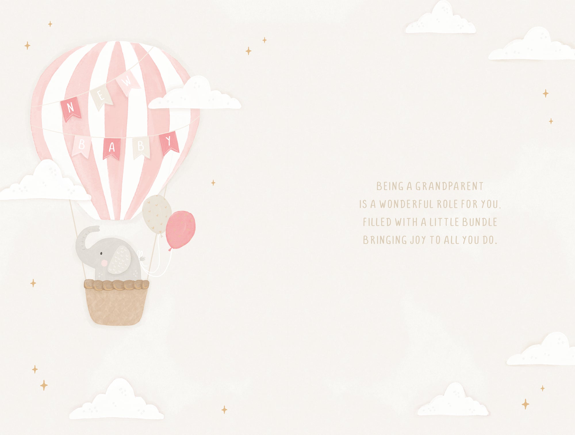 Luxury gold foil 'You've Got A New Granddaughter' Greeting Card by Wishing Well Studios, 8 X 5 Inches
