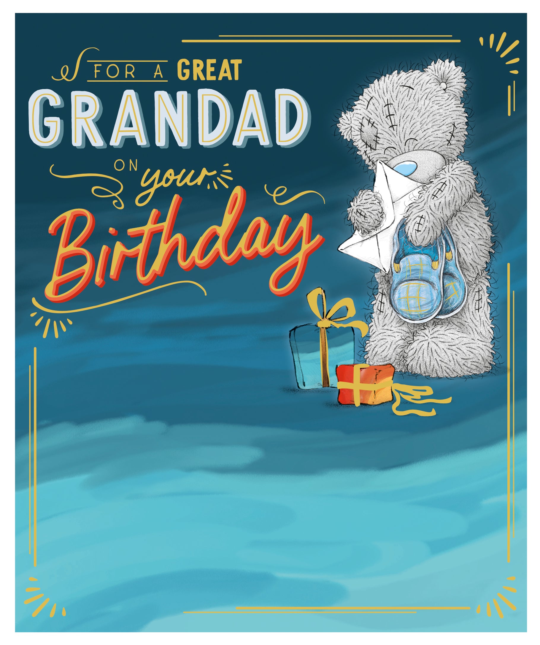 Luxury Me to You Tatty Teddy Birthday Card for Grandad ‘For A Great Grandad On Your Birthday’ 6 x 7 Inches - Official Collection