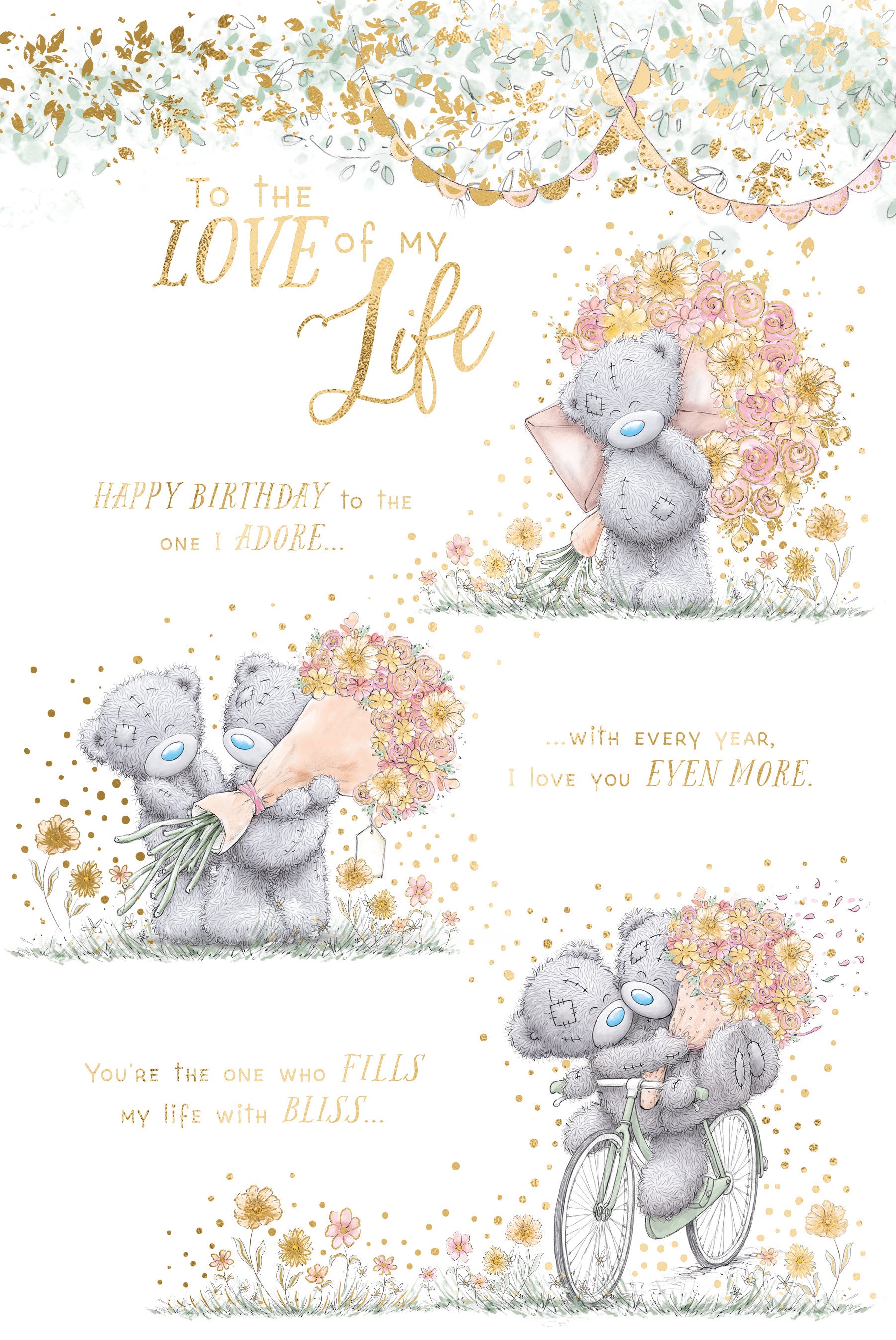 Me to You Tatty Teddy Happy Birthday To The Love Of My Life Greeting Card 6x9ins