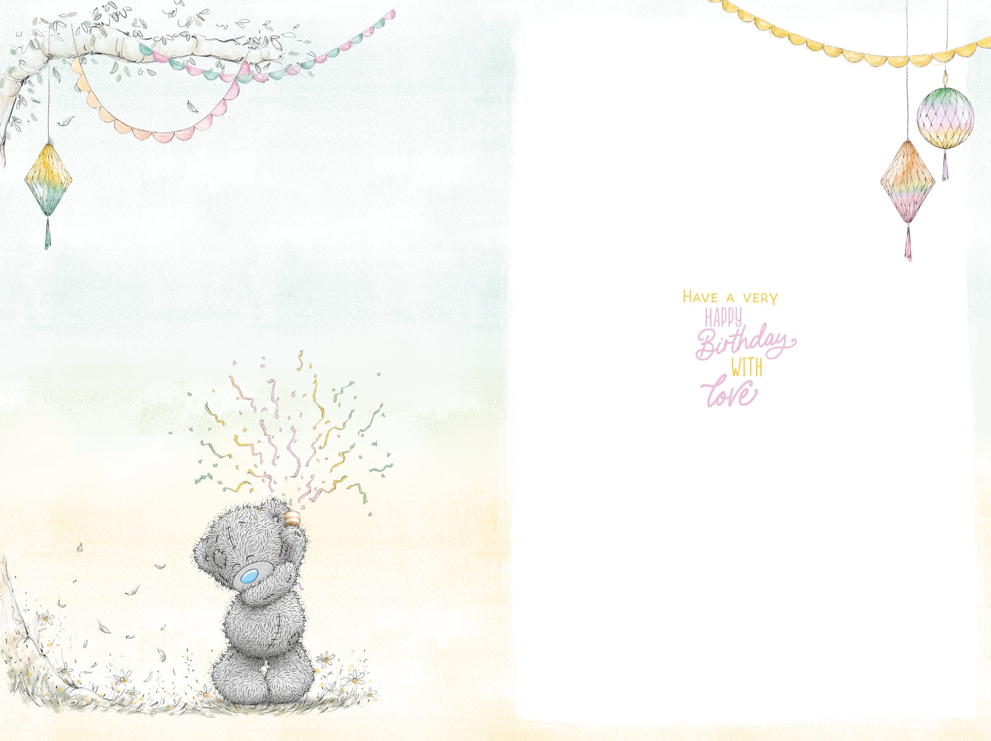 Me to You Tatty Teddy Cute Birthday Card For Daughter-In-Law, Bear With Party Streamers - Official Collection