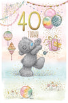 Me to You Tatty Teddy Cute 40th Birthday Card Bear Chasing Balloons -  6 x 9