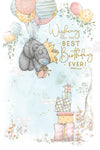 Me to You Tatty Teddy Birthday Card, Bear Floating With Balloons -  6 x 9