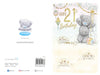Me to You Tatty Teddy Cute 21st Birthday Card, Bear With Bubbly - Official Collection 15cm x 23cm