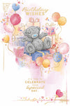 Me To You Tatty Teddy Cute Birthday Card For Friends Or Family, Tatty Teddy Sat Amongst Gifts And Balloons 15.2 x 22.8 cm - Official Collection