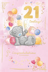 Me To You Tatty Teddy 21 Today Luxury Gold Embellished Birthday Card, 6 X 9 Inches - Official Collection