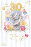 Me To You Tatty Teddy It's Your 30th Luxury Gold Embellished Birthday Card, 6 X 9 Inches - Official Collection