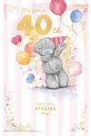 Me To You Tatty Teddy It's Your 40th Luxury Gold Embellished Birthday Card, 6 X 9 Inches - Official Collection