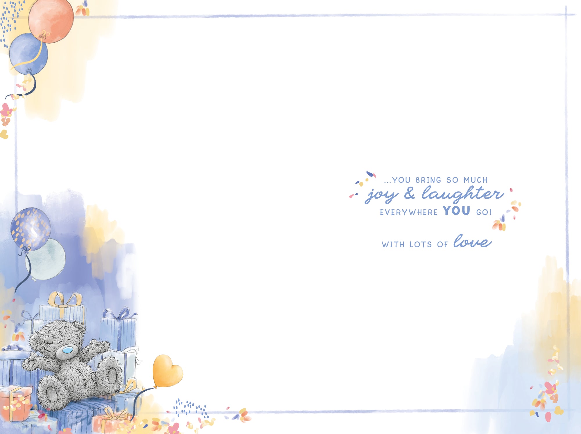 Me To You Tatty Teddy Son Balloons And Gifts Luxury Birthday Card, 6 X 9 Inches - Official Collection