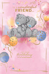 Me To You Tatty Teddy To A Wonderful Friend Bears Hugging Luxury Gold Foil Birthday Card, 6 X 9 Inches - Official Collection