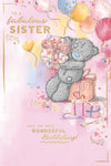 Me To You Tatty Teddy Fabulous Sister Cute Luxury Gold Foil Birthday Card, 6 X 9 Inches - Official Collection