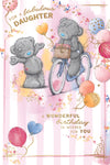 Me To You Tatty Teddy Fabulous Daughter Bear On Bicycle Luxury Gold Foil Birthday Card, 6 X 9 Inches - Official Collection