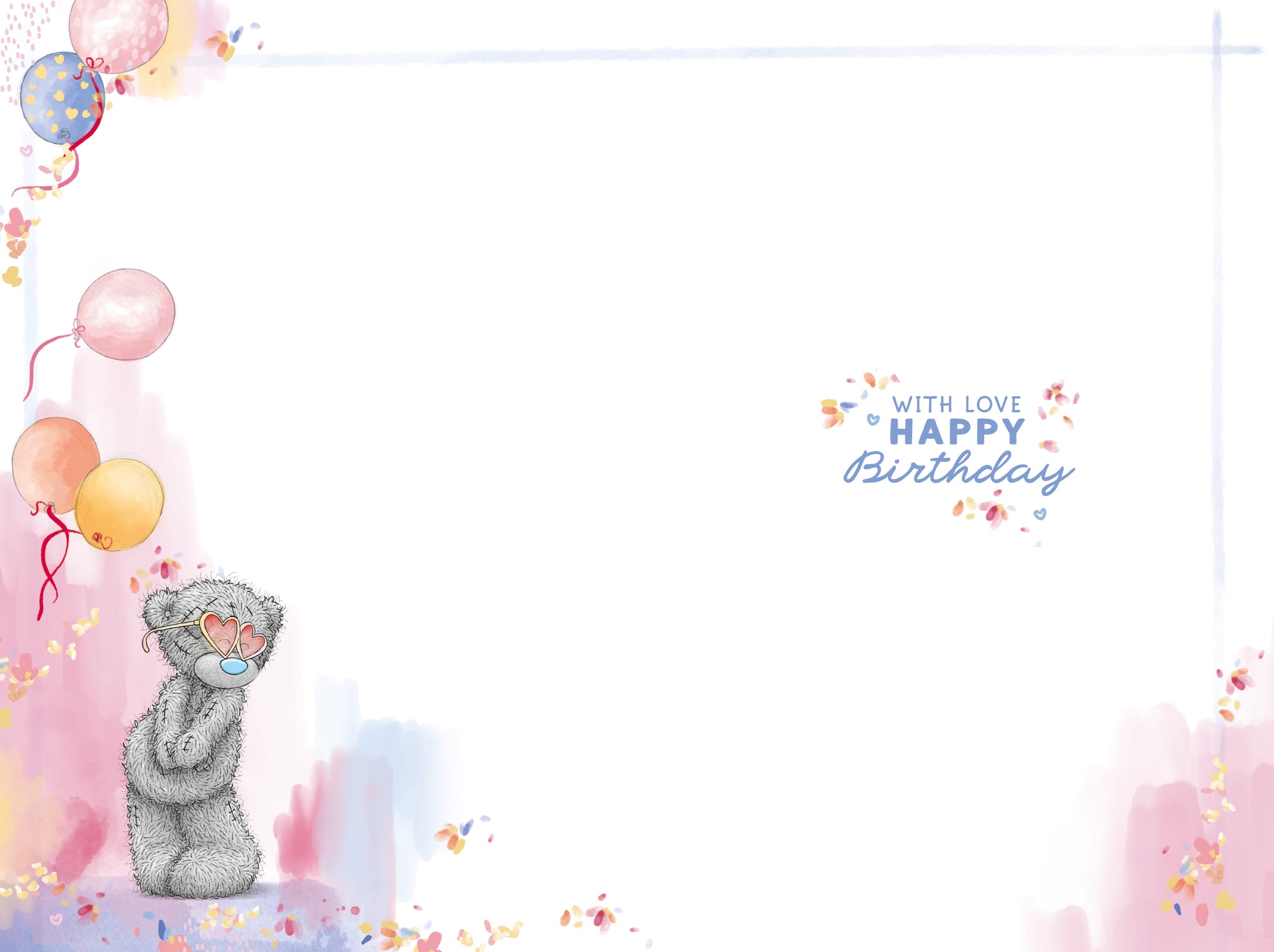 Me To You Tatty Teddy Beautiful Granddaughter Bear With Dog Balloons Luxury Gold Foil Birthday Card, 6 X 9 Inches - Official Collection