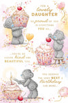 Me To You Tatty Teddy Lovely Daughter Bear With Cupcake Luxury Gold Foil Birthday Card, 6 X 9 Inches - Official Collection