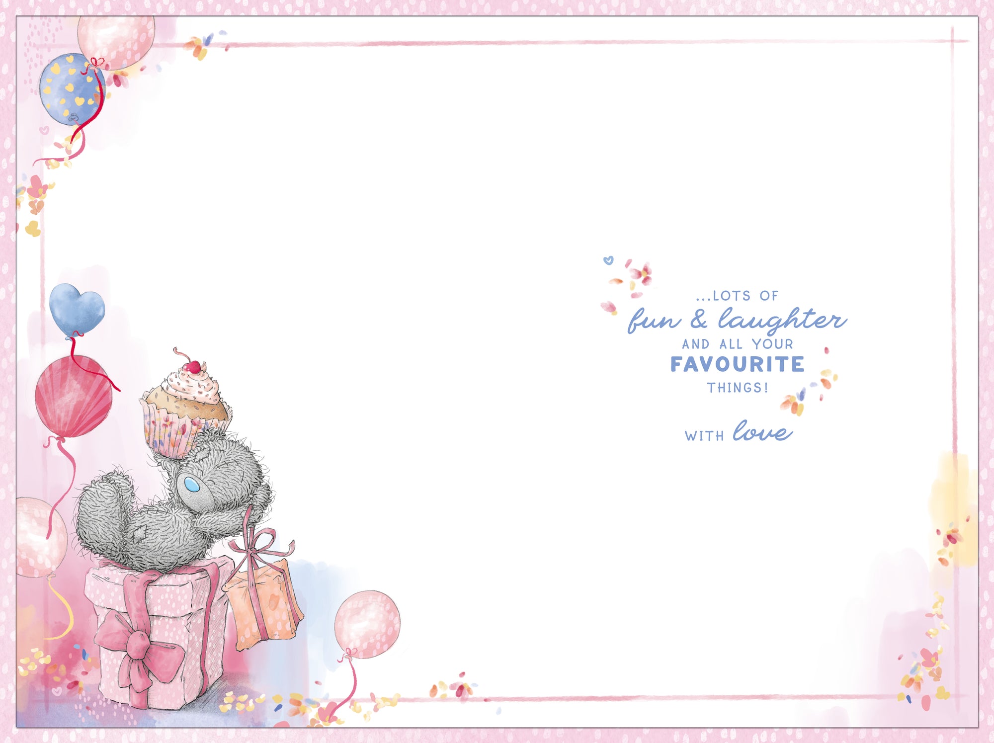 Me To You Tatty Teddy Lovely Daughter Bear With Cupcake Luxury Gold Foil Birthday Card, 6 X 9 Inches - Official Collection