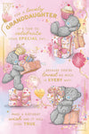 Me To You Tatty Teddy Lovely granddaughter Bear With Gifts Luxury Gold Foil Birthday Card, 6 X 9 Inches - Official Collection