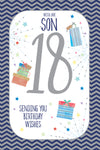 18th Birthday Card For Son Greeting Card By Wishing Well Studios 6 x 9 Inches