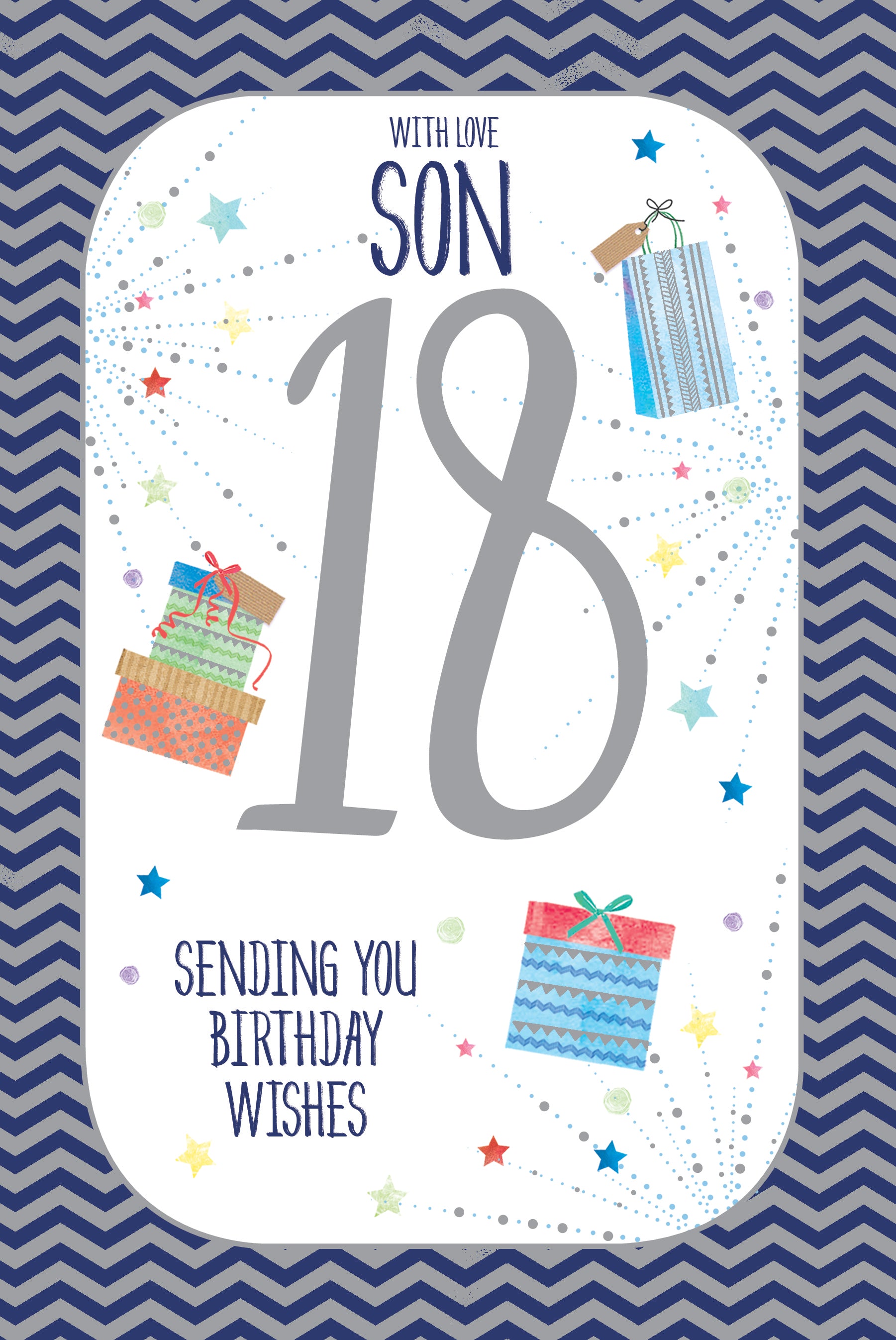 18th Birthday Card For Son Greeting Card By Wishing Well Studios 6 x 9 Inches