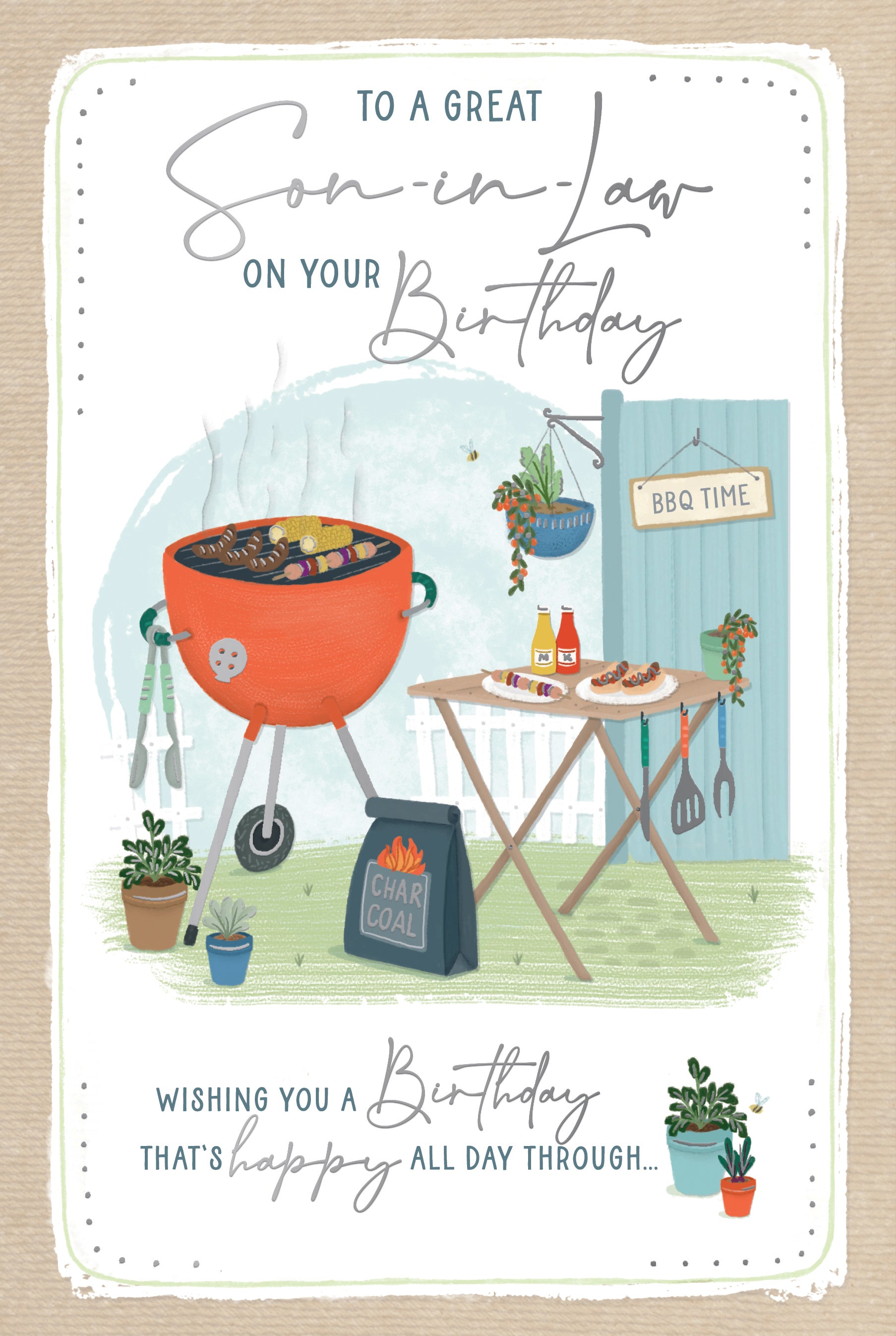 Birthday Card For Son-In-Law, Greeting Card By Wishing Well Studios 6 x 9 Inches